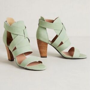FARYLROBIN MINT GREEN FAUX LEATHER STRAPPY HEELED  SANDALS 7.5 8NEW SARAH 3